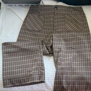LC Lauren Conrad Brown Plaid Wide Leg Pants